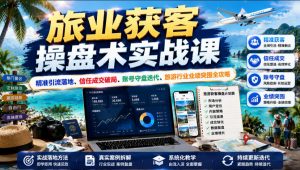 旅业获客操盘术实战课｜精准引流落地、信任成交破局、账号守盘迭代、旅游行业业绩突围全攻略-木子聊项目