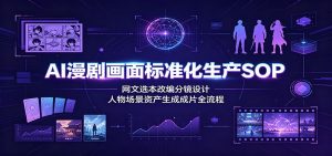 AI漫剧画面标准化生产SOP:网文选本改编分镜设计,人物场景资产生成成片全流程-木子聊项目