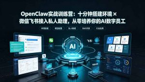 OpenClaw实战特训营:十分钟搭建环境×微信飞书接入私人助理,从零培养你的AI数字员工-木子聊项目