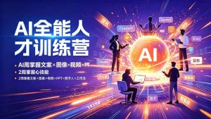 AI全能人才训练营：2周掌握文案×图像×视频×PPT×数字人×工作流，超越80%的人-木子聊项目