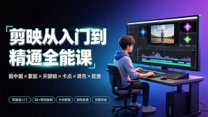 剪映从入门到精通全能课：画中画×蒙版×关键帧×卡点×调色×抠像，一站式掌握剪辑核心技能-木子聊项目