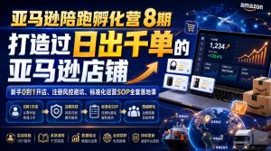 亚马逊陪跑孵化营8期,打造过日出千单的亚马逊店铺,新手0到1开店、注册风控避坑、标准化运营SOP全套落地课-木子聊项目