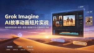 Grok Imagine AI故事动画短片实战:电影级视觉效果+角色一致性+高级提示词+后期剪辑全流程-木子聊项目