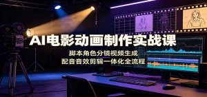 AI电影动画制作实战课：脚本角色分镜视频生成，配音音效剪辑一体化全流程-木子聊项目